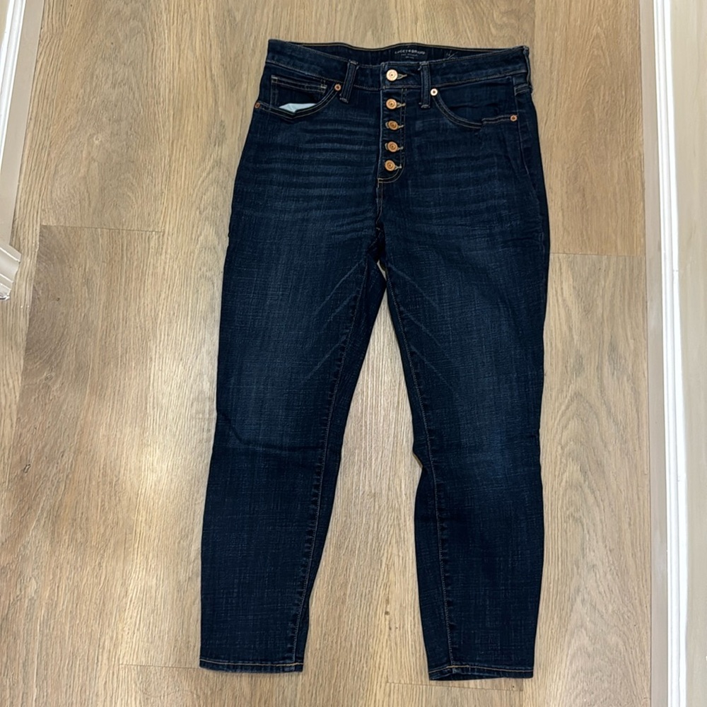 Lucky Brand Navy Mid Rise Ava Skinny Jeans